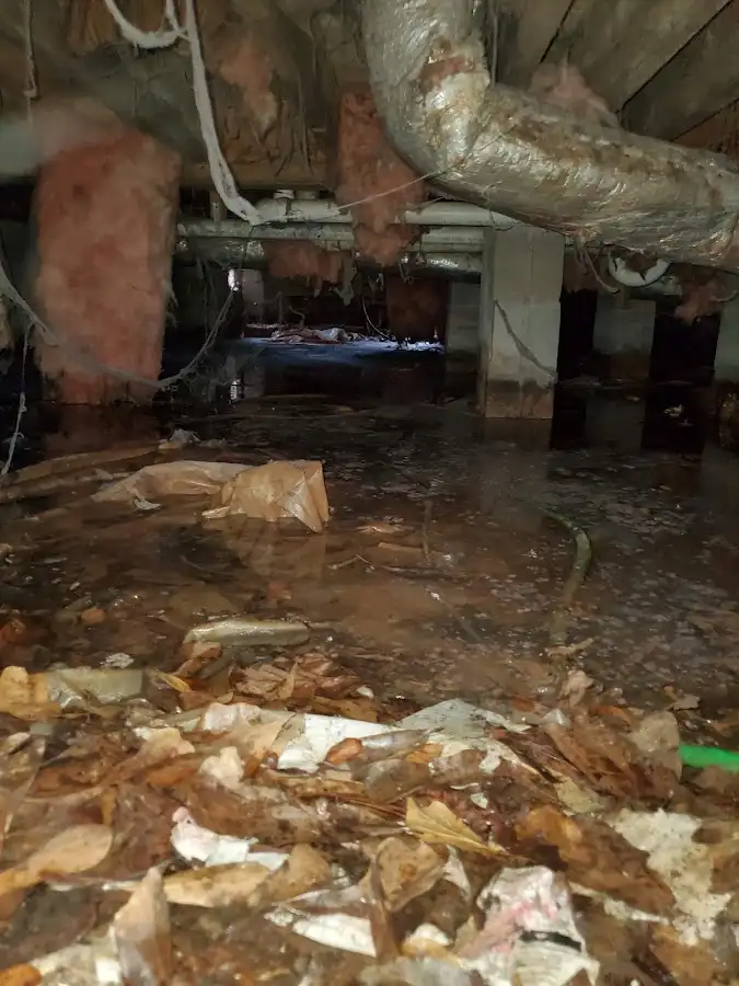 Crawl space flood assessment for Commercial Water Damage Restoration in North Kansas City